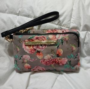 Betsey Johnson Double Zip Floral Wristlet
